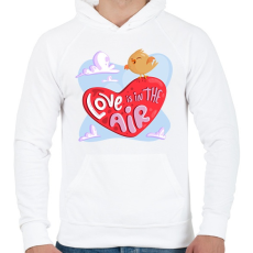 PRINTFASHION Love is in the air - Férfi kapucnis pulóver - Fehér