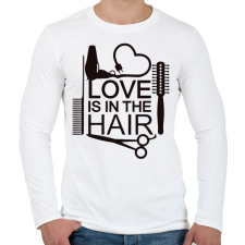 PRINTFASHION Love is in the HAIR - Férfi hosszú ujjú póló - Fehér férfi póló