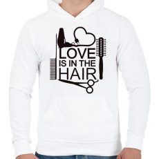 PRINTFASHION Love is in the HAIR - Férfi kapucnis pulóver - Fehér