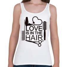 PRINTFASHION Love is in the HAIR - Női atléta - Fehér női trikó