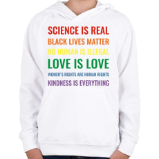 PRINTFASHION Love is LOVE - Gyerek kapucnis pulóver - Fehér