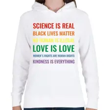 PRINTFASHION Love is LOVE - Női kapucnis pulóver - Fehér női pulóver, kardigán