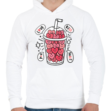 PRINTFASHION Love ital - Férfi kapucnis pulóver - Fehér férfi pulóver, kardigán