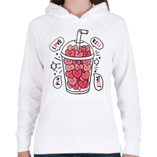 PRINTFASHION Love ital - Női kapucnis pulóver - Fehér női pulóver, kardigán