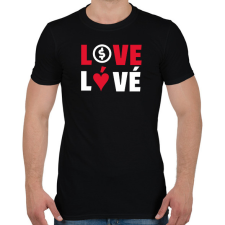 PRINTFASHION LOVE LÓVÉ 3 - Férfi póló - Fekete férfi póló