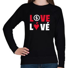 PRINTFASHION LOVE LÓVÉ 3 - Női pulóver - Fekete