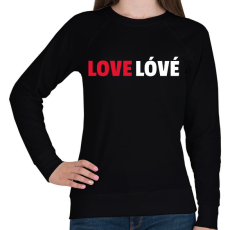 PRINTFASHION LOVE LÓVÉ - Női pulóver - Fekete