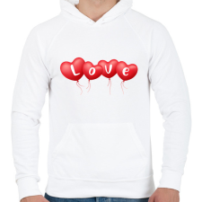 PRINTFASHION Love lufik - Férfi kapucnis pulóver - Fehér férfi pulóver, kardigán