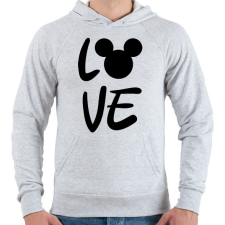 PRINTFASHION Love Mickey - Férfi kapucnis pulóver - Sport szürke férfi pulóver, kardigán