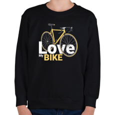 PRINTFASHION Love my Bike - Gyerek pulóver - Fekete