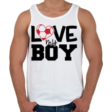 PRINTFASHION Love my boy - Férfi atléta - Fehér