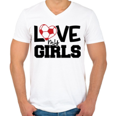 PRINTFASHION Love my girls - Férfi V-nyakú póló - Fehér