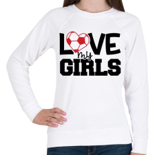 PRINTFASHION Love my girls - Női pulóver - Fehér női pulóver, kardigán
