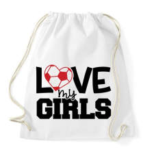 PRINTFASHION Love my girls - Sportzsák, Tornazsák - Fehér tornazsák