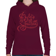 PRINTFASHION Love - Női kapucnis pulóver - Bordó