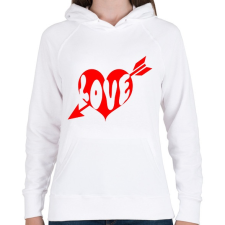 PRINTFASHION LOVE - Női kapucnis pulóver - Fehér női pulóver, kardigán