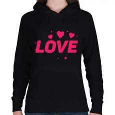 PRINTFASHION Love - Női kapucnis pulóver - Fekete