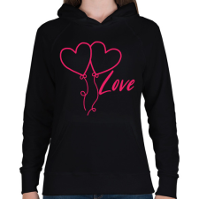 PRINTFASHION Love - Női kapucnis pulóver - Fekete női pulóver, kardigán