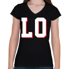 PRINTFASHION Love páros minta szerelem - Női V-nyakú póló - Fekete női póló