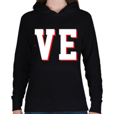 PRINTFASHION Love páros póló szerelmeseknek - Női kapucnis pulóver - Fekete