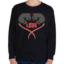 PRINTFASHION Love - Patkány - Gyerek pulóver - Fekete gyerek pulóver, kardigán