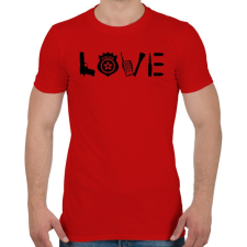PRINTFASHION Love Police - Férfi póló - Piros férfi póló