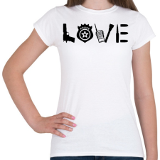 PRINTFASHION Love Police - Női póló - Fehér női póló
