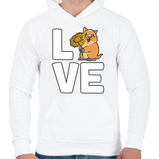 PRINTFASHION Love Quokka - Férfi kapucnis pulóver - Fehér