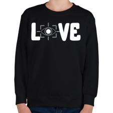 PRINTFASHION Love szemvizsgálat - Gyerek pulóver - Fekete gyerek pulóver, kardigán