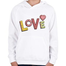 PRINTFASHION LOVE- szerelem - Gyerek kapucnis pulóver - Fehér gyerek pulóver, kardigán