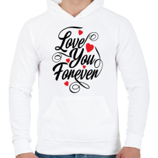 PRINTFASHION Love u 4ever - Férfi kapucnis pulóver - Fehér