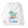 PRINTFASHION Love Unicorns - Sportzsák, Tornazsák - Fehér