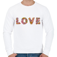 PRINTFASHION LOVE virág - Férfi pulóver - Fehér férfi pulóver, kardigán