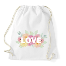 PRINTFASHION Love virágokkal - Sportzsák, Tornazsák - Fehér tornazsák