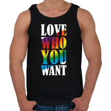 PRINTFASHION Love who you want - Férfi atléta - Fekete