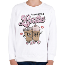 PRINTFASHION Love you a latte - Gyerek pulóver - Fehér gyerek pulóver, kardigán