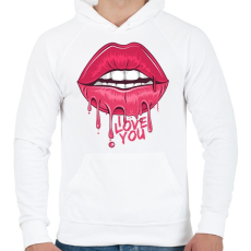 PRINTFASHION Love You - Férfi kapucnis pulóver - Fehér