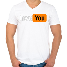 PRINTFASHION love you - Férfi V-nyakú póló - Fehér férfi póló