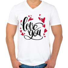 PRINTFASHION love you - Férfi V-nyakú póló - Fehér férfi póló