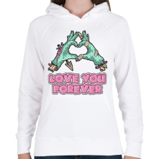 PRINTFASHION Love You Forever - Női kapucnis pulóver - Fehér
