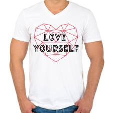 PRINTFASHION Love yourself - BTS - Férfi V-nyakú póló - Fehér férfi póló