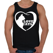 PRINTFASHION Lovecats - Férfi atléta - Fekete atléta, trikó