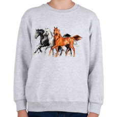 PRINTFASHION Lóverseny - Gyerek pulóver - Sport szürke