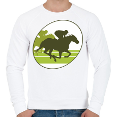 PRINTFASHION Lóverseny logó - sziluett - Férfi pulóver - Fehér