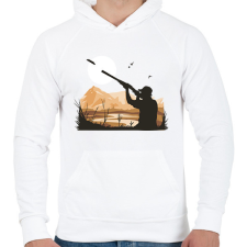 PRINTFASHION Lövészet - Férfi kapucnis pulóver - Fehér férfi pulóver, kardigán