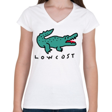 PRINTFASHION lowcost - Női V-nyakú póló - Fehér