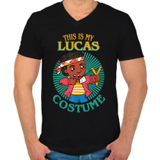 PRINTFASHION Lucas costume - Férfi V-nyakú póló - Fekete