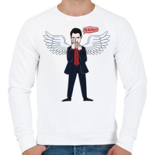 PRINTFASHION Lucifer - Férfi pulóver - Fehér férfi pulóver, kardigán