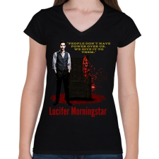 PRINTFASHION lucifer morningstar-quote1 - Női V-nyakú póló - Fekete női póló