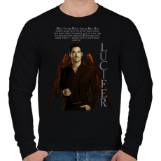 PRINTFASHION lucifer-with Quote Text  - Férfi pulóver - Fekete